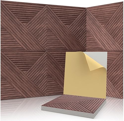 Miniatura 23 de Paneles acústicos decorativos, paquete de 8 paneles de arte de pared grandes de 48 x 32 pulgadas, paneles de pared autoadhesivos a prueba de sonido