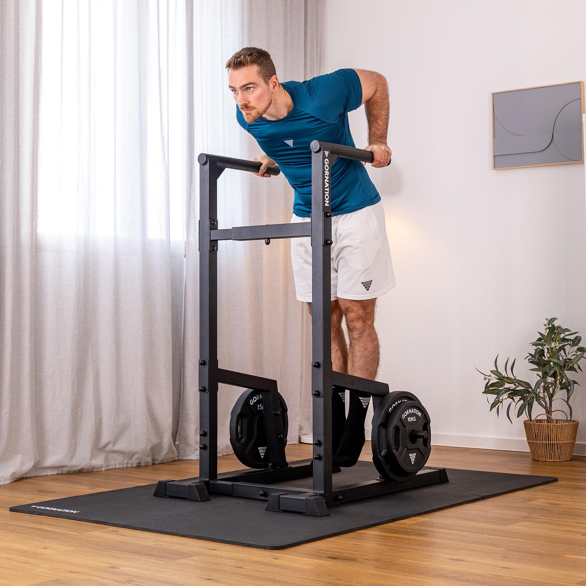 GORNATION Barres Dips, Station de Dips, Barres Parallèles en Acier pour Calisthenics, Équipement de Street Workout & Fitness avec réglage et Pieds antidérapants,