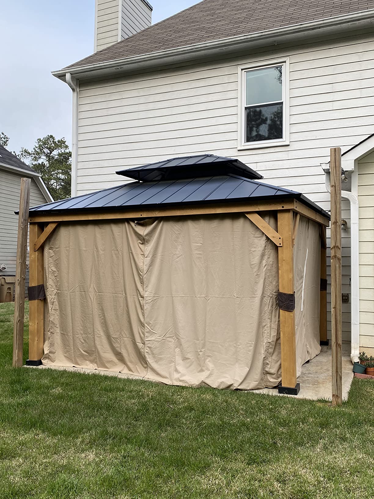 108/mo Finance Joyside Wood Gazebo 13 x 15 ft. Wood Patio Gazebo