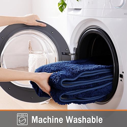 Vista 20 de Exclusivo Mezcla Alfombras y Tapetes de Baño de 17 x 24 pulgadas, Extra Suaves, Antideslizantes, Absorbentes, de Microfibra, Lavables a Máquina