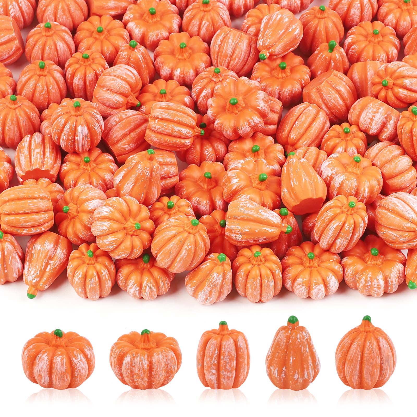 YiYa 90Pcs Mini Pumpkin Decorations Fall Harvest Mini Pumpkins (Orange)