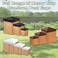 Vista 7 de Azdele Tapas de poste piramidales de aluminio resistente de 6 x 6 pulgadas para poste nominal (poste de madera real de 5.5 x 5.5 pulgadas), con Negro