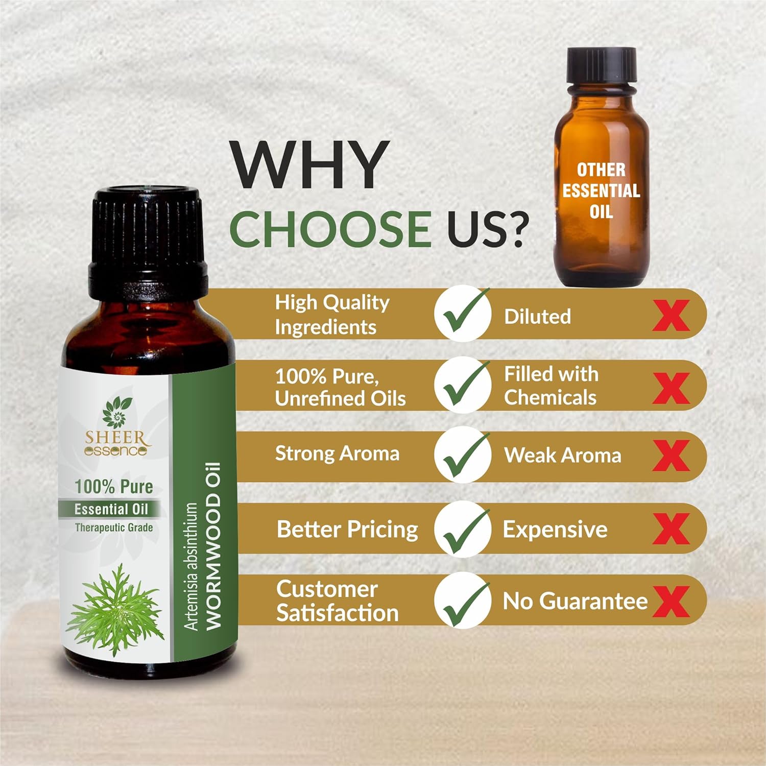 Wormwood Oil (Artemisia Absinthium) Essential Oil 100% Pure Natural Undiluted Uncut Therapeutic Grade Oil 0.51 Fl.OZ - Image 6