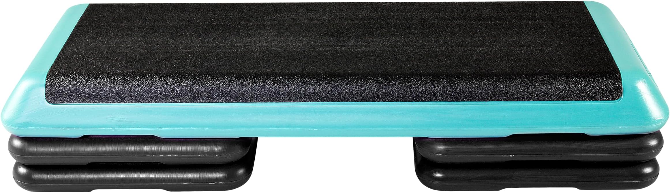 The Step (Made in USA) Original Aerobic Platform – Health Club Size – With Four Original Risers (Teal Platform with Black Risers), One Size