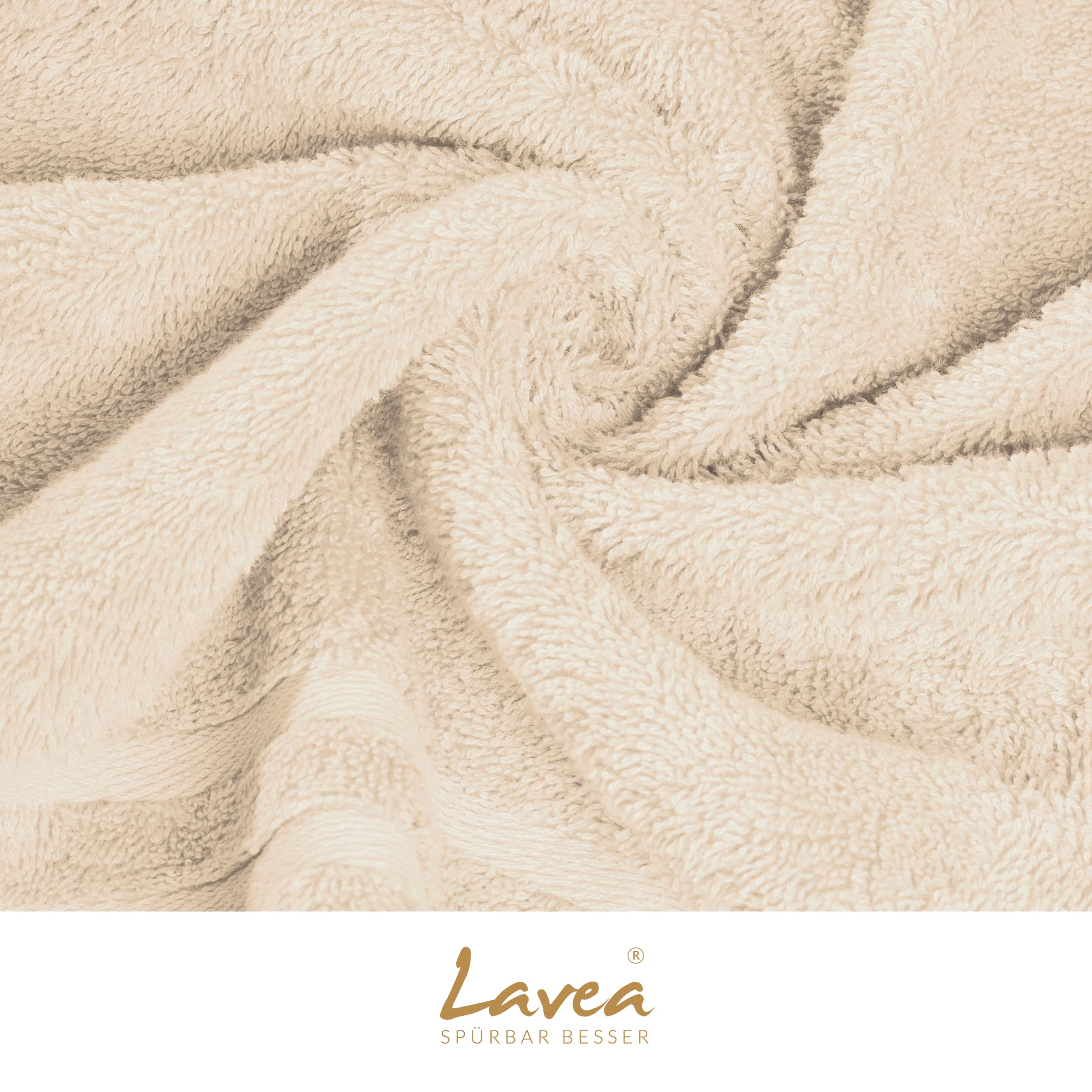 Lavea® Zestaw Ręczników 10 szt – 100% Bawełna Frotte, 4 Ręczniki 50x100, 2 Kąpielowe 70x140, 2 Gościnne, 2 Rękawice – Kremowy