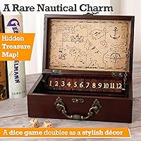 Vista 2 de STERLING Juego de 12 números Shut The Box Caja de madera Estuche de viaje con temática náutica Juego de dados familiares para niños y adultos