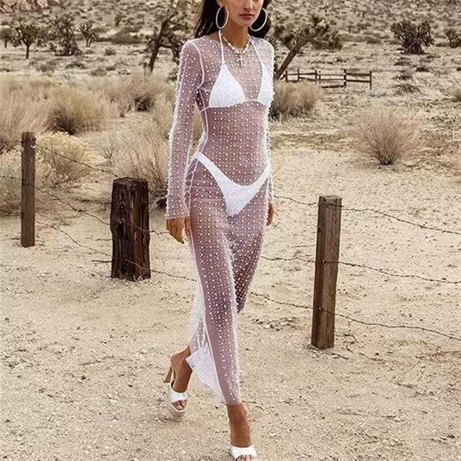 viral sheer dress Viral Pearl Sheer Dress, Pearl Dress Cover Up, Sexy Women's Sheer Mesh  Pearl Rhinestone Dress, Hollow Out Midi Dress (Color : Clear, Size :  Medium) : Amazon.com.au: Clothing, Shoes & Accessories