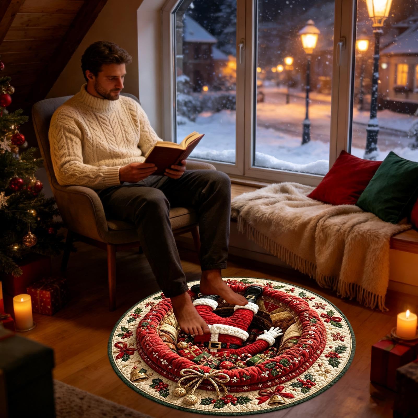 Weihnachts-Illusions-Türmatte Lustiger Weihnachtsmann