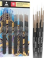 Vista 8 de ARTEZA - Juego de 15 pinceles para detalles, juego de pinceles para detalles finos para modelos y lienzos en miniatura