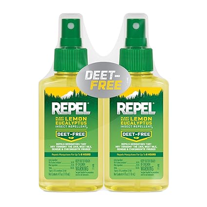 Repel Lemon Wood Eucalyptus Natural Insect Repellent with 4 Oz Pump Spray, Clear -Twin Pack