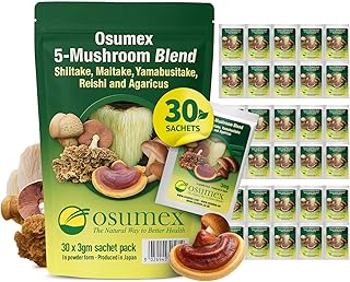 5 Mushroom Blend Supplements 30 Sachets - Mushroom Supplement Powder for Women and Men, Mushrooms Powder for Daily Dose of Antioxidants, Powdered Mushrooms Supplement for Immune Support