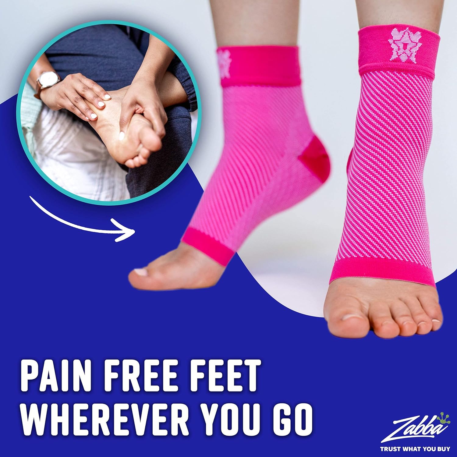 Bitly Ankle Brace for Foot Support - Ankle Compression Sleeve for Heel & Ankle Pain Relief - Neuropathy Nano Socks for Men & Women (Gray, Medium) : Everything Else