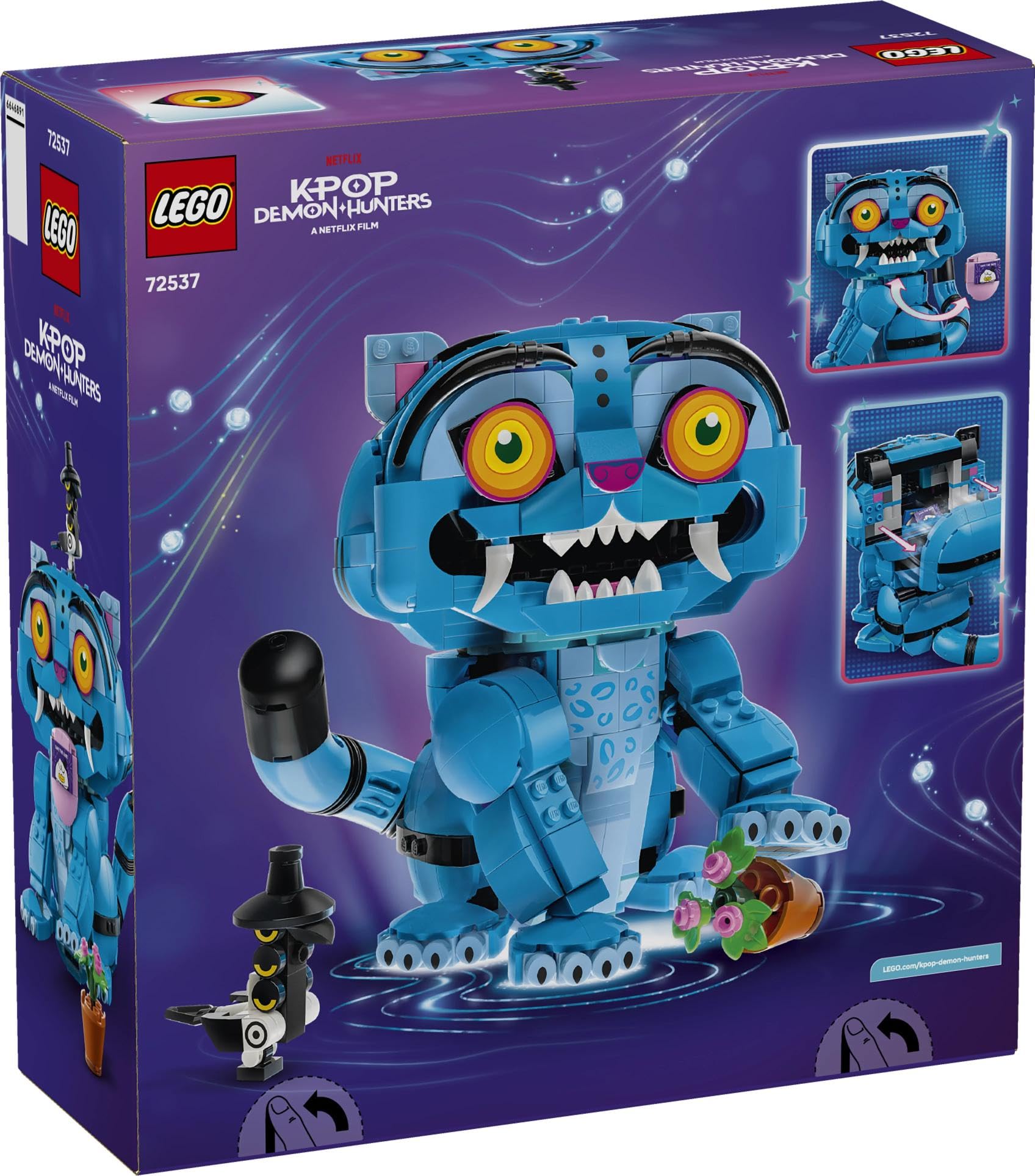 LEGO KPop Demon Hunters Derpy la Tigre e Sussie la Gazza - Gioco K-Pop con 2 Animali e Vaso di Fiori - Decorazione da Cameretta - Regalo per Bambine e Bambini da 9 Anni in su a Tema Musicale - 72537