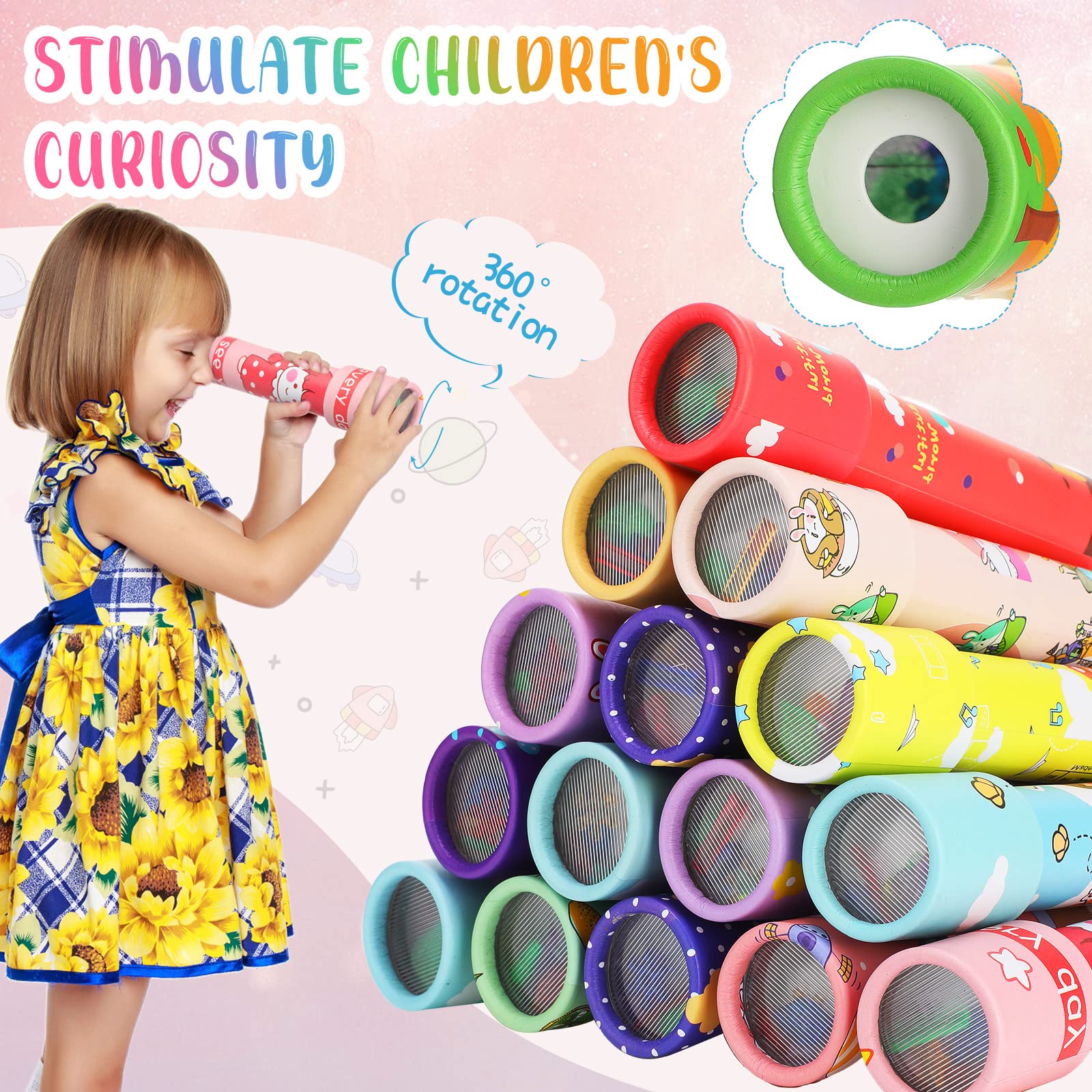 Lot De 6 Kaléidoscopes Pour Enfants - Kit De Bricolage Classique Rotatif Multi-Prismes