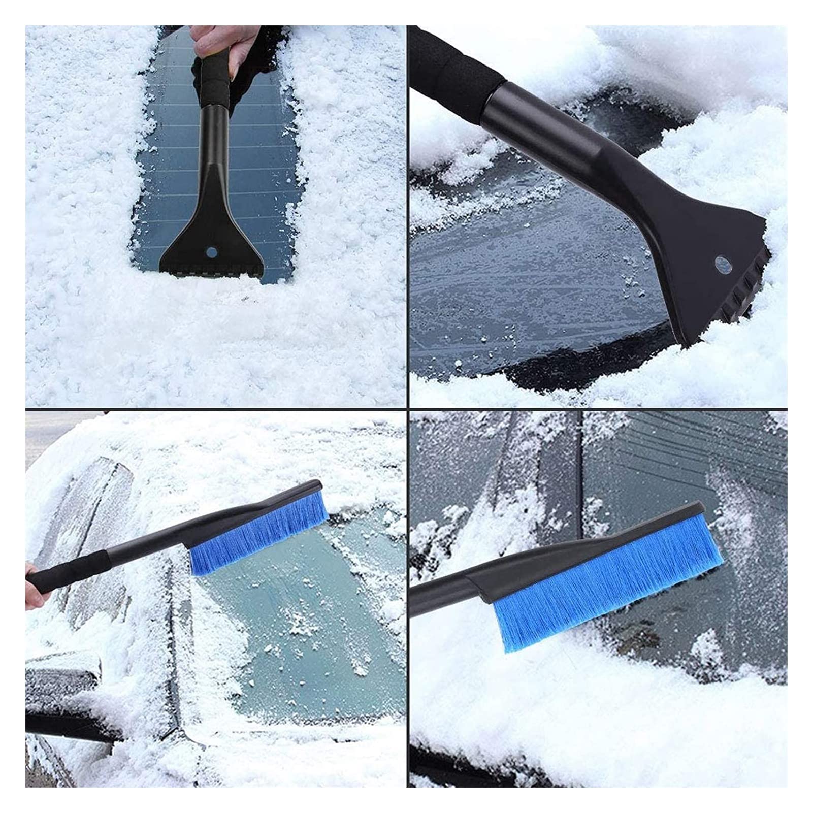 Nieve Cepillo con raspador de Hielo, la Nieve del Coche del Cepillo, Desmontable quitanieves de Empuje, para Varios vehículos, automóviles, camionetas y Camiones