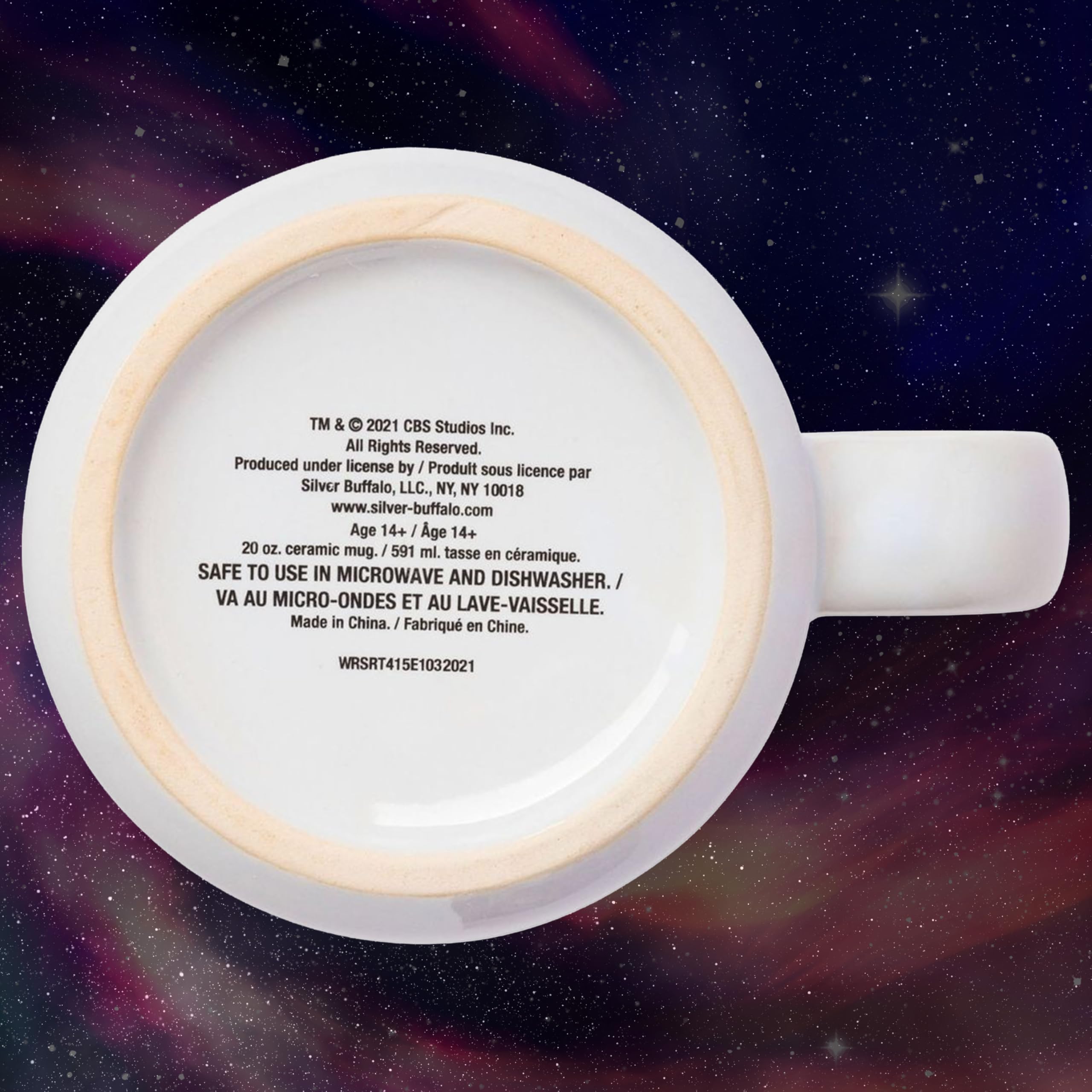 Silver Buffalo Star Trek NCC-1701 Property of The USS Enterprise Keramiktasse Camper, 590 ml | NCC-1701, The USS, 0,59 Liter
