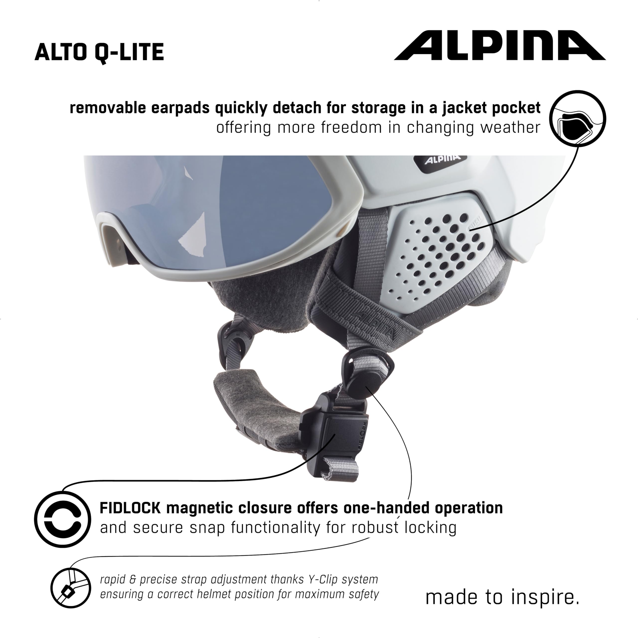 ALPINA ALTO Q-LITE kask narciarski, uniseks, kolor biały matowy, 51–55 cm