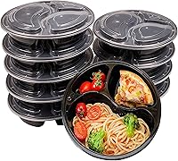 Vista 2 de 36 recipientes de preparación de comidas, tapas de plástico reutilizables, desechables, para almacenamiento de alimentos, almuerzo, 30 onzas, 3