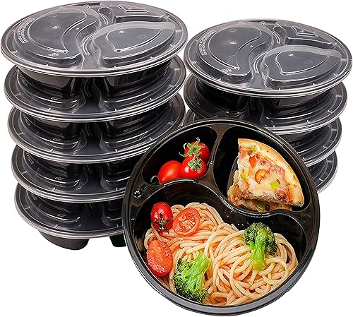 Miniatura 2 de 36 recipientes de preparación de comidas, tapas de plástico reutilizables, desechables, para almacenamiento de alimentos, almuerzo, 30 onzas, 3