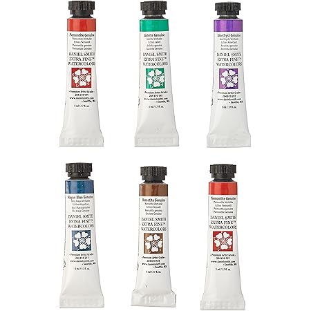 DANIEL SMITH Watercolor Set 5ml Tubes - Primatek Introductory Watercolor Set - 6 Tubes, 285610006, Blue