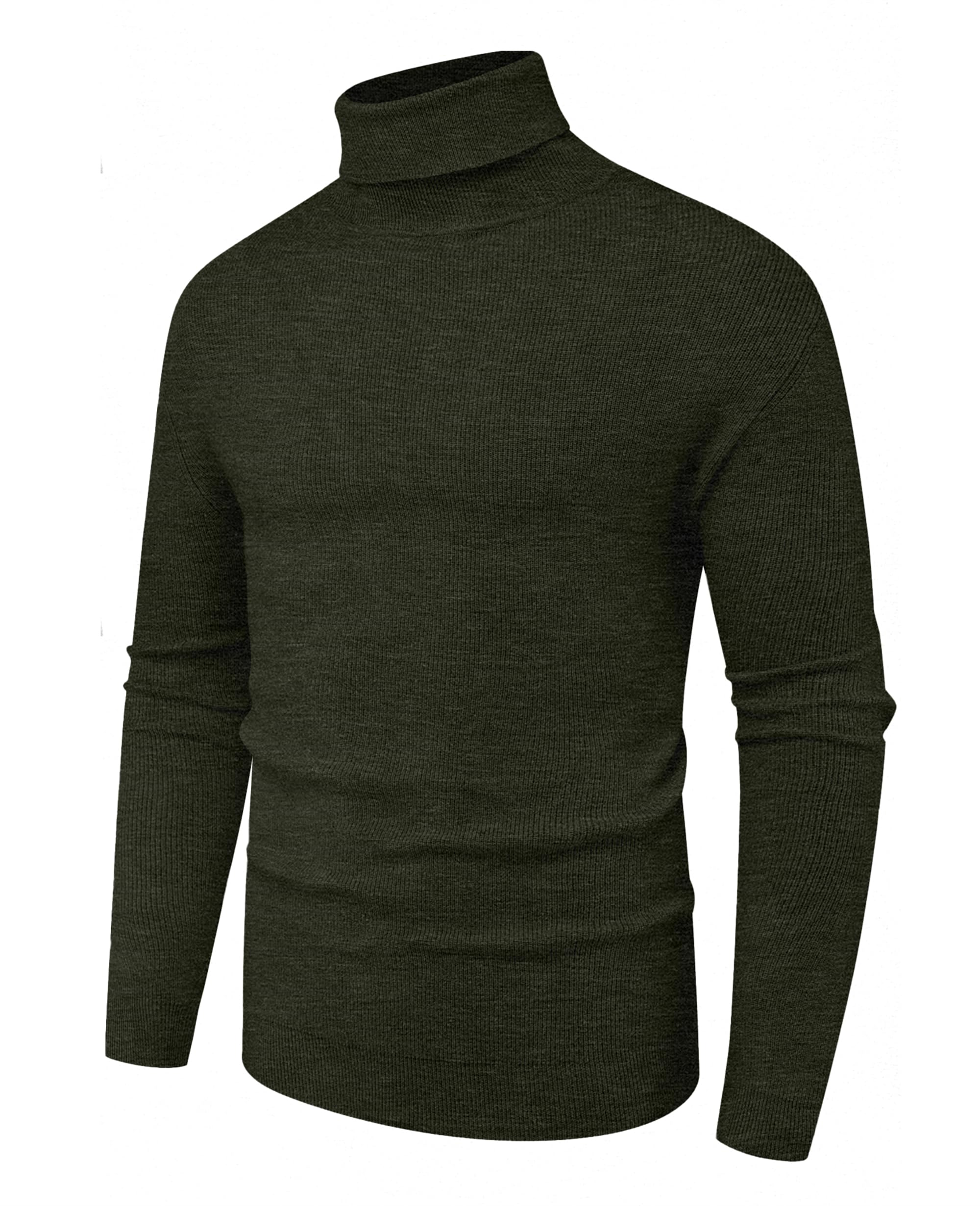 Hisir Men's Jumper Turtle Neck Tops Winter Warm Wool Knitted Pullover Long Sleeve Sweater Solid Colour Basic Turtleneck Soft Jumpers
