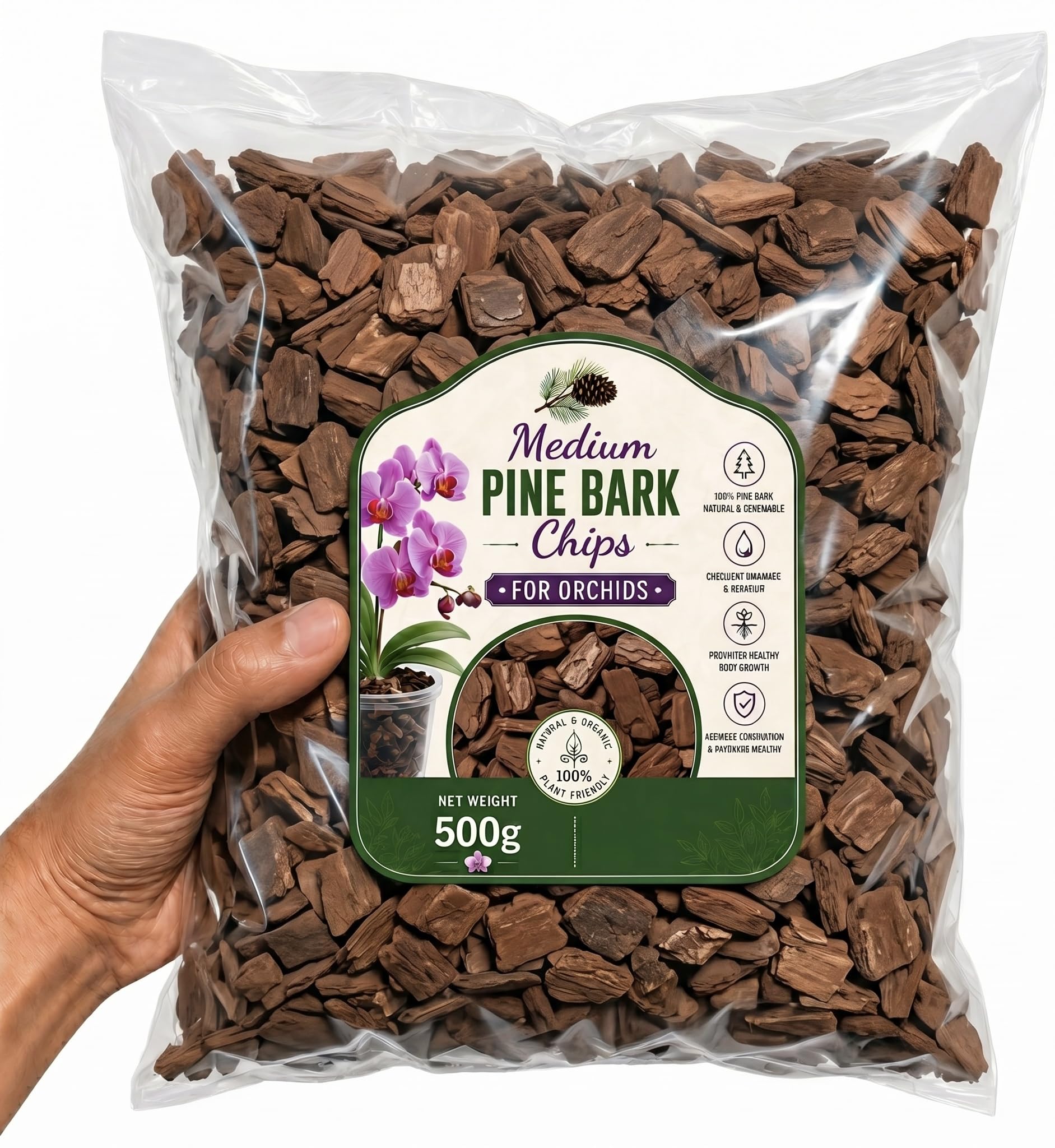 Pine Bark Chips (250G), 1-3inches Size, Ideal for Arial Orchid, Fully Dry, 100% Organic and Natural, for Mature Orchids, Graded to Size, Pine Tree Bark Chip (250 Gram)-image-16