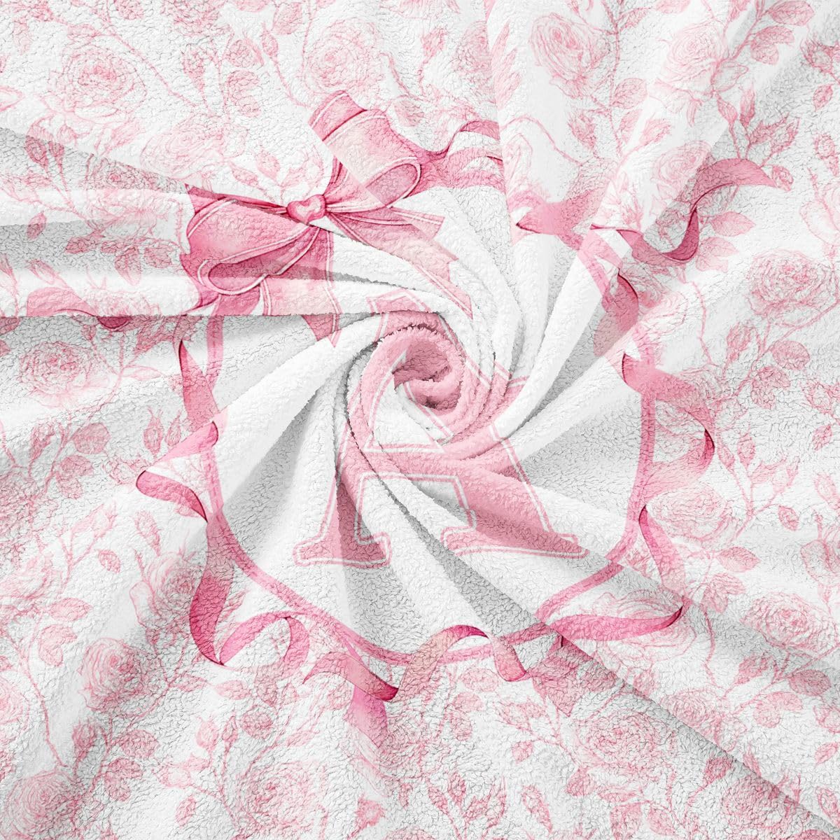 Homewish Baby Rosaschleife Sofaüberzug Personalisierter Buchstabe Anfangsbuchstabe A Couch Überwurfdecke 180x381 Frühlingsfloral Sofa Cover Schleife Kokette Sofahusse