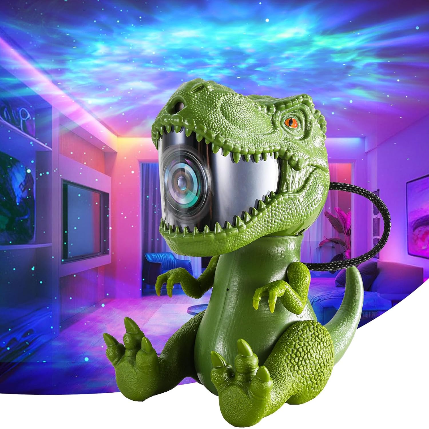 Dinosaur Galaxy Projector, Star Projector with Remote Control & Auto off Timer, Colorful LED Night Lights for Bedroom, Room Decor, Gifts for Kids Birthday Christmas