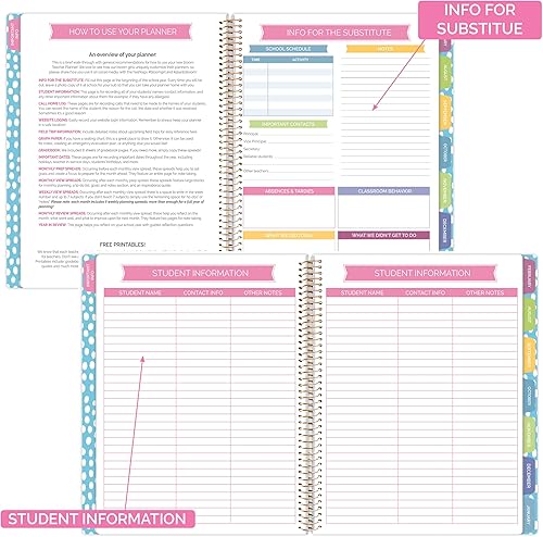 Miniatura 4 de bloom daily planners - Agenda y calendario de año académico sin fechas para maestros, organizador de plan de clases de 7 periodos con cubierta