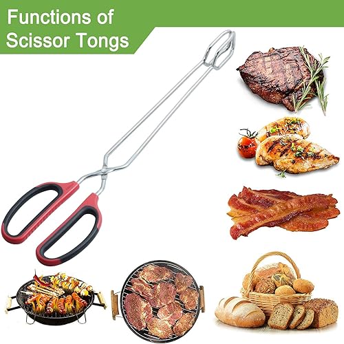 Miniatura 6 de HINMAY Pinzas de tijera extra largas de 16 pulgadas de acero inoxidable para parrilla