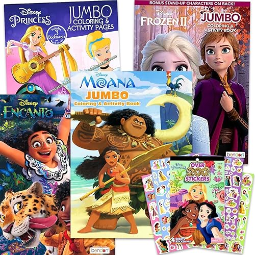 Miniatura 6 de Disney Princess - Juego de actividades de libro para colorear para niños con princesas de Disney, Encanto, Moana y Frozen