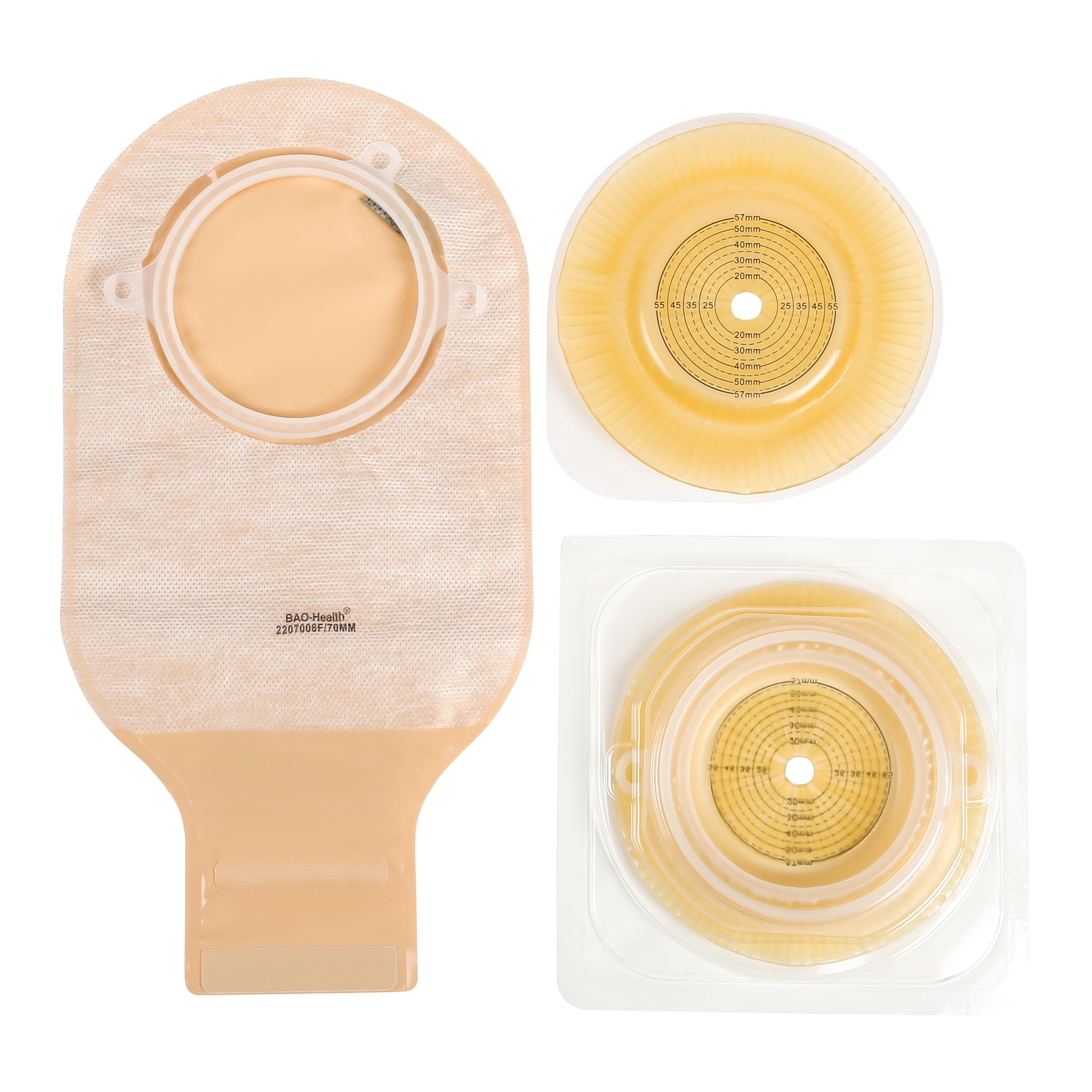 Bao Health, Two Piece Set Convex Skin Barrier Flange with Pouch with Filter & Velcroclosure with Belt Ears Size'' 70mm Max Cut 57mm (305570110C + 2207008F)-image-33