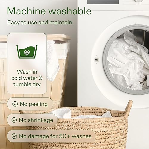 Miniatura 6 de Cubrecolchón de viscosa hecha de bambú tamaño matrimonial XL, almohadilla gruesa y transpirable para aliviar el dolor de espalda, cubrecolchón de