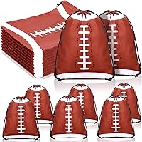 Kacctyen 24 Pack Football Drawstring Gift Bags 10x12 Inch - Super Bowl Soccer Birthday Party Favors, Sports Goodie Pouches Bulk