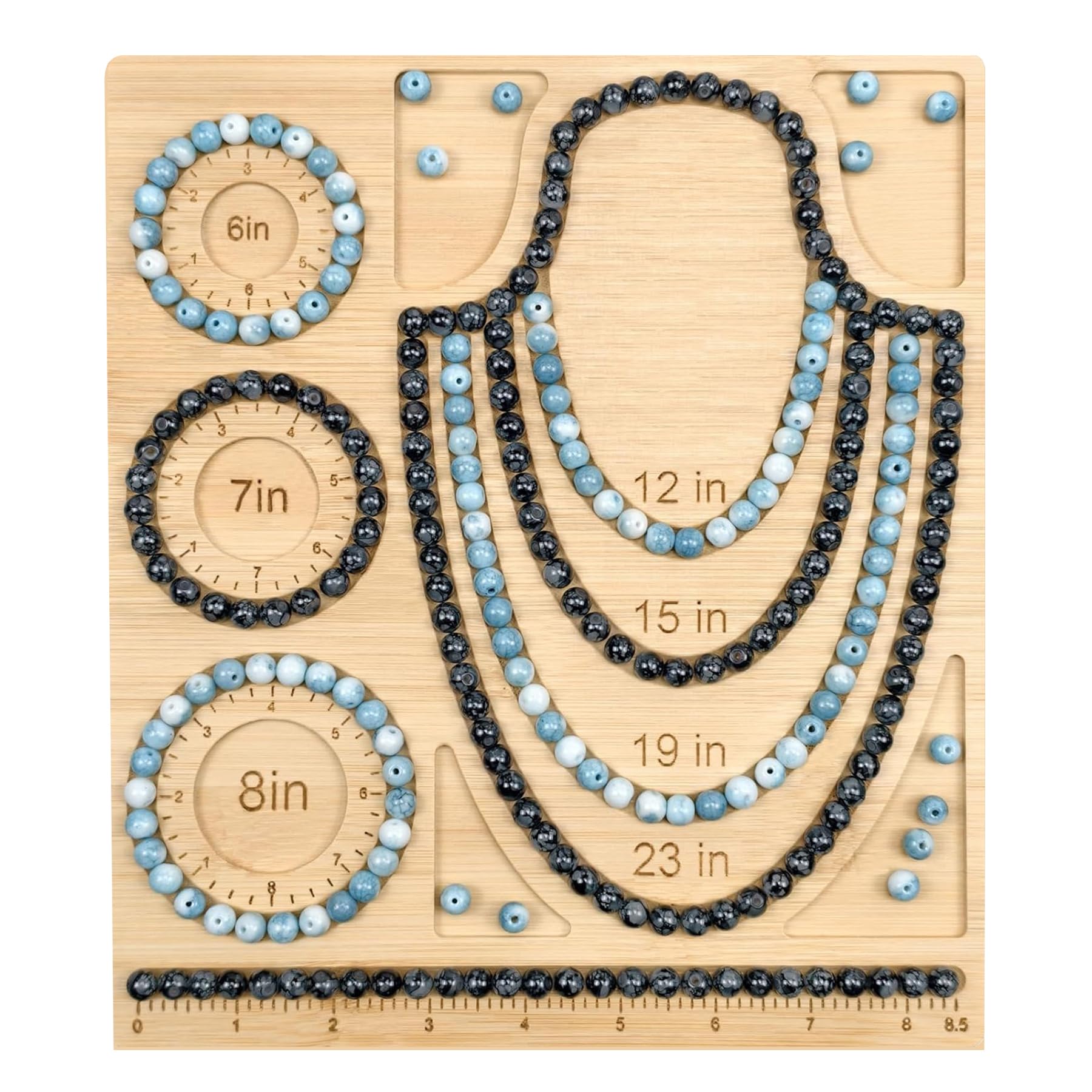 Bead Boards for Jewelry Making - Wooden Bracelet Making Bead Tray, Beading Board with Measurement for Jewelry Bracelets Necklaces Making, Beads Plate, Beading Mats Trays, Beadings Mat Layout Organizer