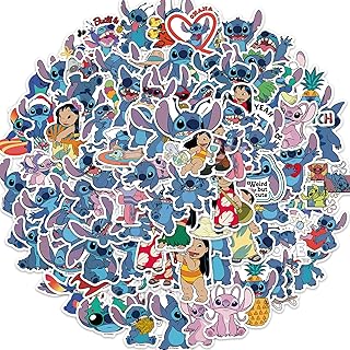 100Pcs Lilo & Stitchs Stickers, Cool Cartoon Stitchs Stickers for Kids, Cute Stitchs Decal Gifts, Waterproof Vinyl Stickers for Teen Adut Water Bottle, Laptop, Skateboard