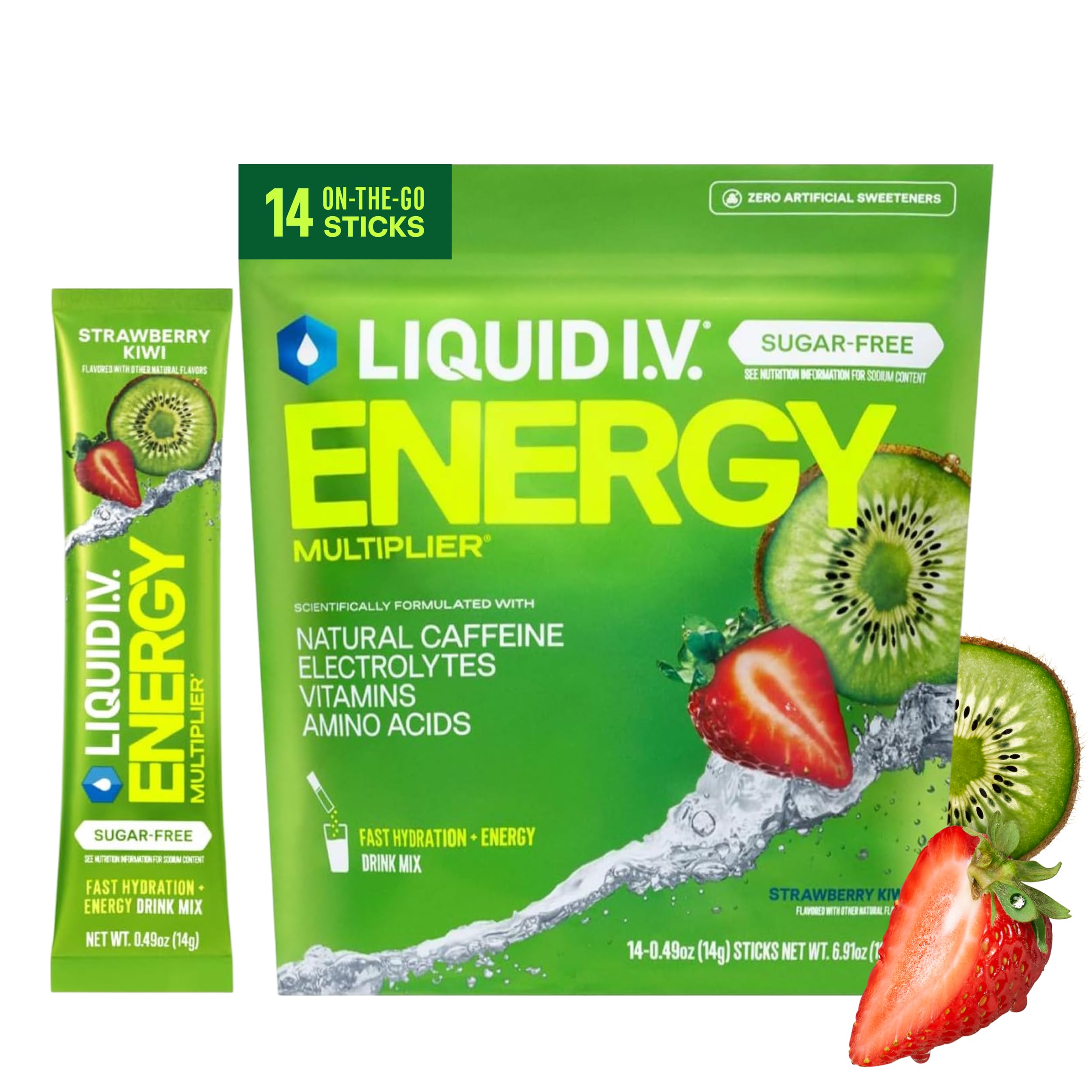 Liquid I.V. Sugar Free Energy Strawberry Kiwi
