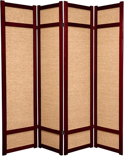 Miniatura 7 de Oriental Furniture Pantalla Shoji de yute de 6 pies de alto 5 paneles miel