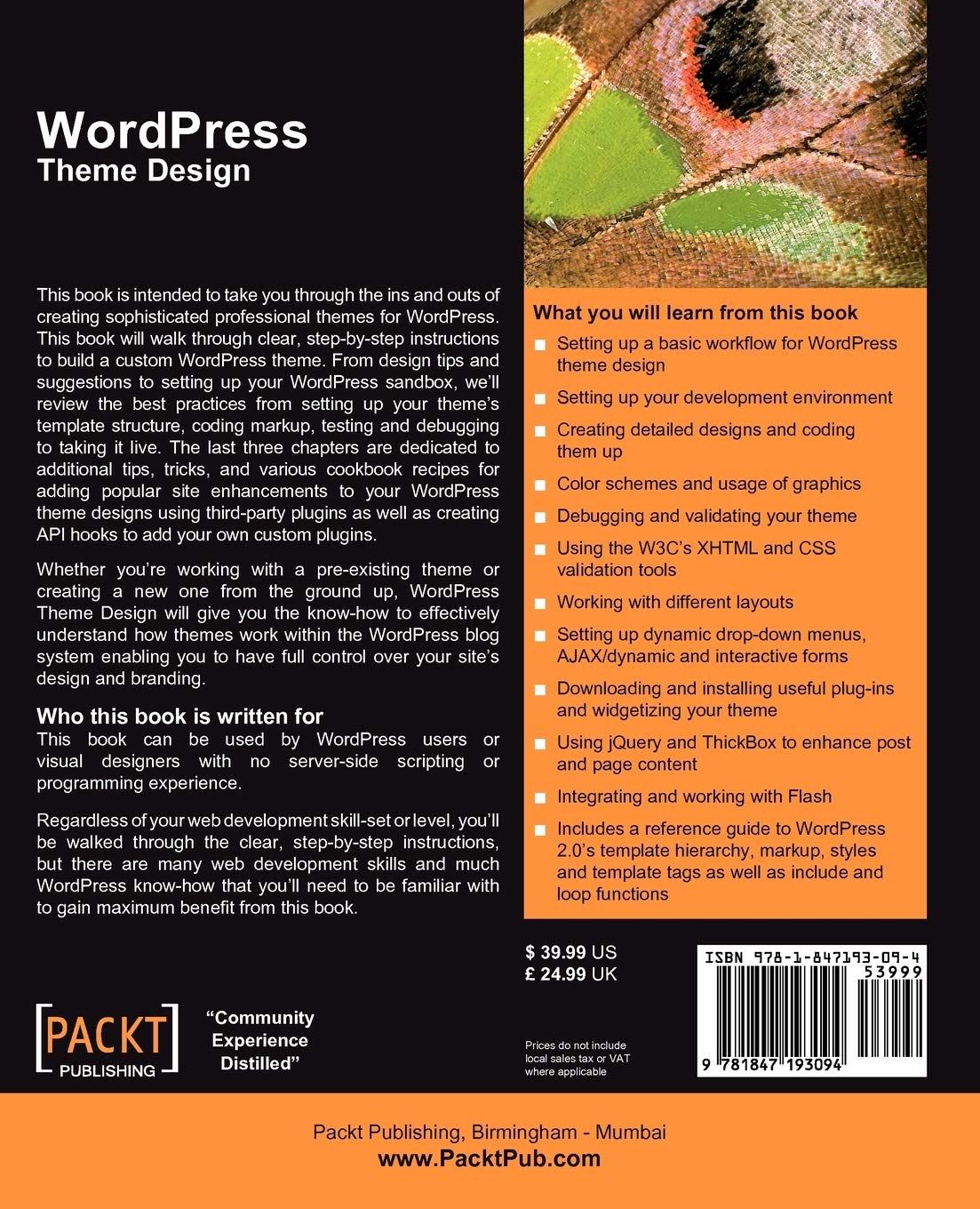 WordPress Theme Design: A complete guide to creating professional WordPress themes (English Edition)