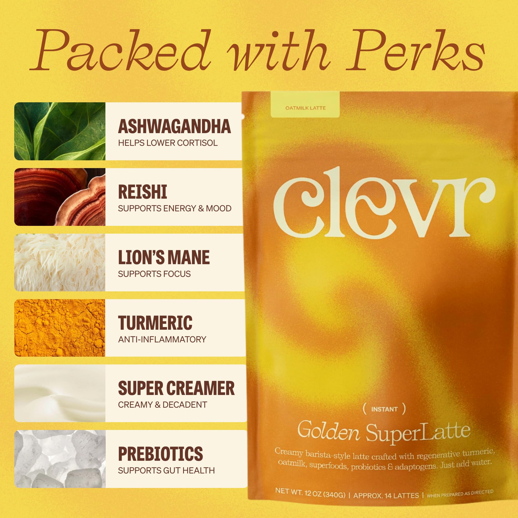 Amazon.com: Clevr Turmeric Powder, Golden Milk Instant Latte Mix