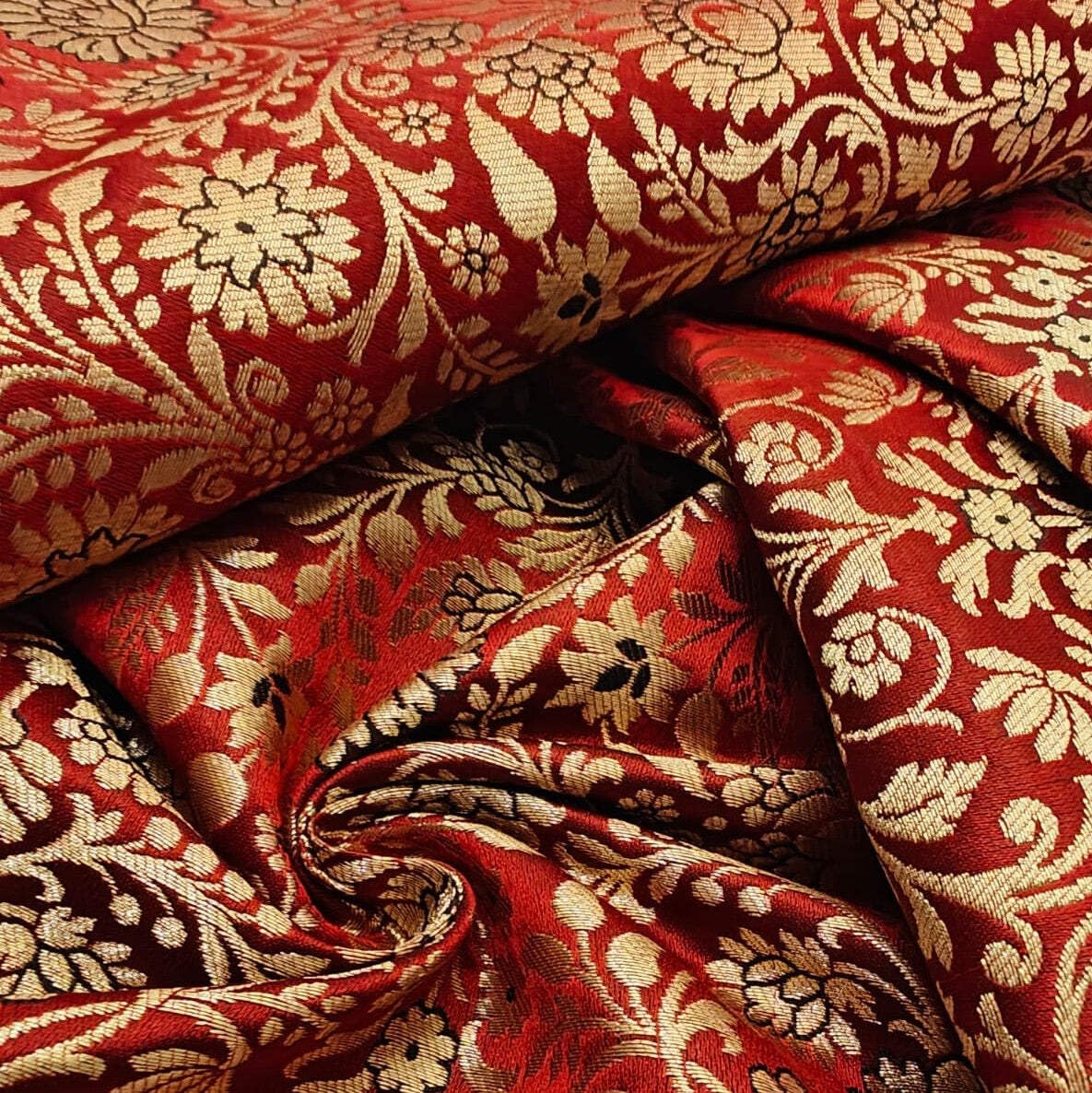 Brocart de soie King Khab tissu au mètre pour styliste et couturier - 8