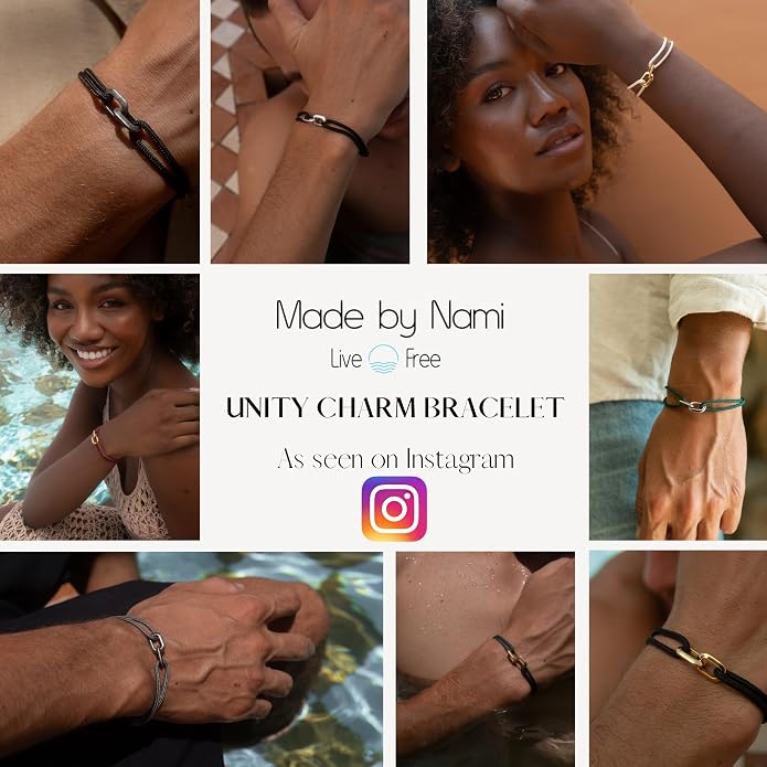 Pulsera de cuerda ajustable para hombre verde esmeralda miniatura 7