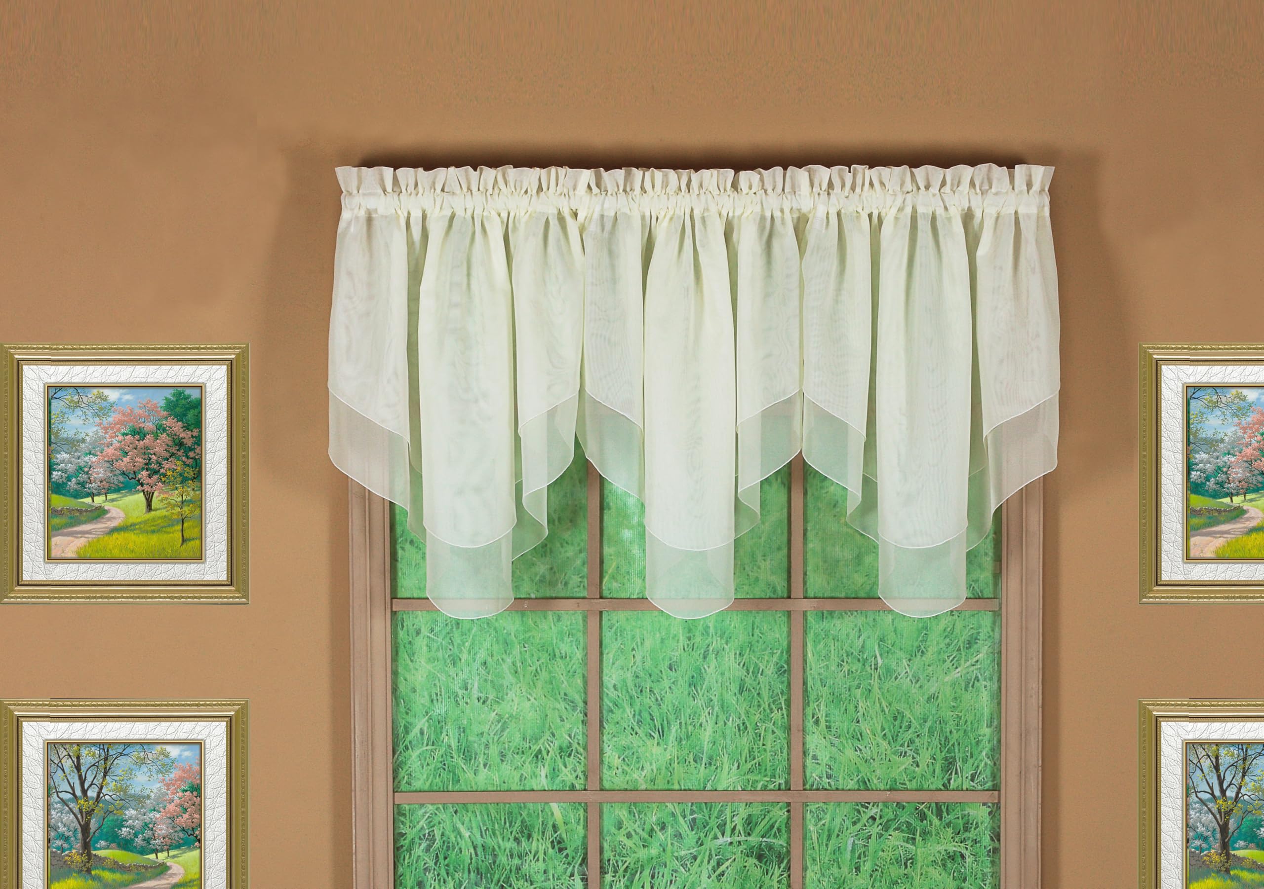 Today's Curtain Emelia Original Voile Ascot 25", Ecru, 40" W x 25" L