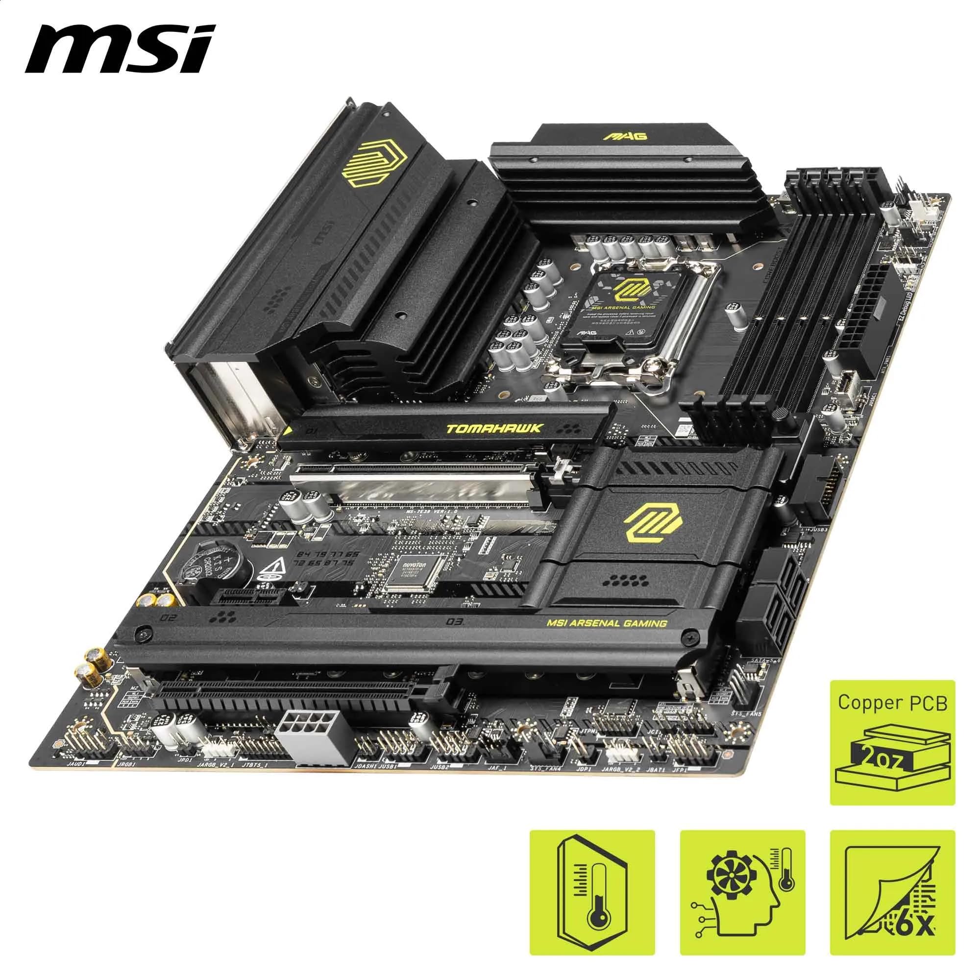 MSI MAG B860 TOMAHAWK WIFI - Scheda madre ATX, supporta i processori Intel Core Ultra (Serie 2), LGA 1851 - DDR5 Memory Boost 9200+ MT/s OC, 1 x PCIe 5.0 x16, 1 x M.2 Gen5, LAN 5G, Wi-Fi 7