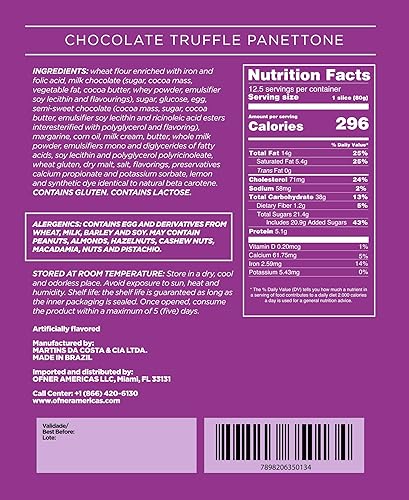 Miniatura 6 de OFNER - Panettone de trufa de chocolate - Receta tradicional italiana, pastel de Navidad suave y húmedo de primera calidad, regalos de Navidad para