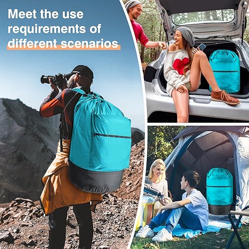 Miniatura 5 de Bolsa de lavandería con cierre de cordón y bolsillo, mochila resistente para dormitorio universitario, lavandería, apartamento, viajes, lavable a