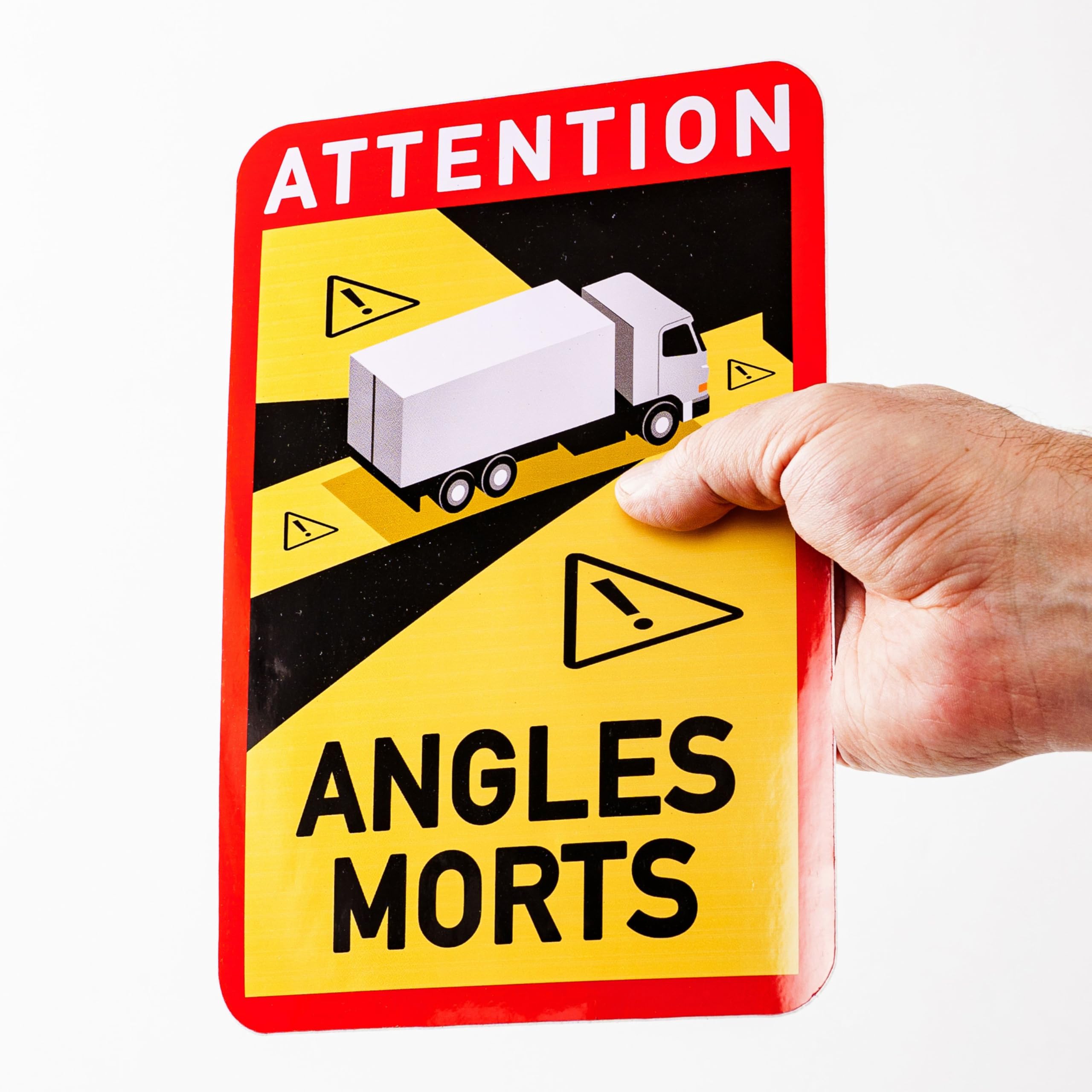 Naklejka martwego pola, 8 szt, 25 x 17 cm, folia samoprzylepna dla ciężarówek, obowiązkowa dla pojazdów silnikowych od 3,5 tony we Francji, Attention Angles Morts Sticker Truck