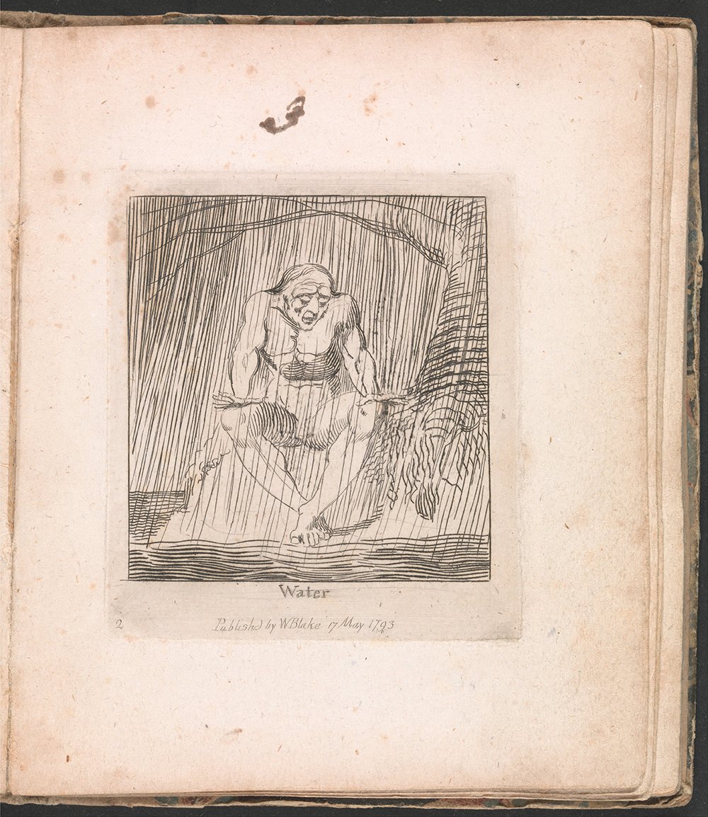 Habiller un grand mur vide avec le tableau Water William Blake cadre marron