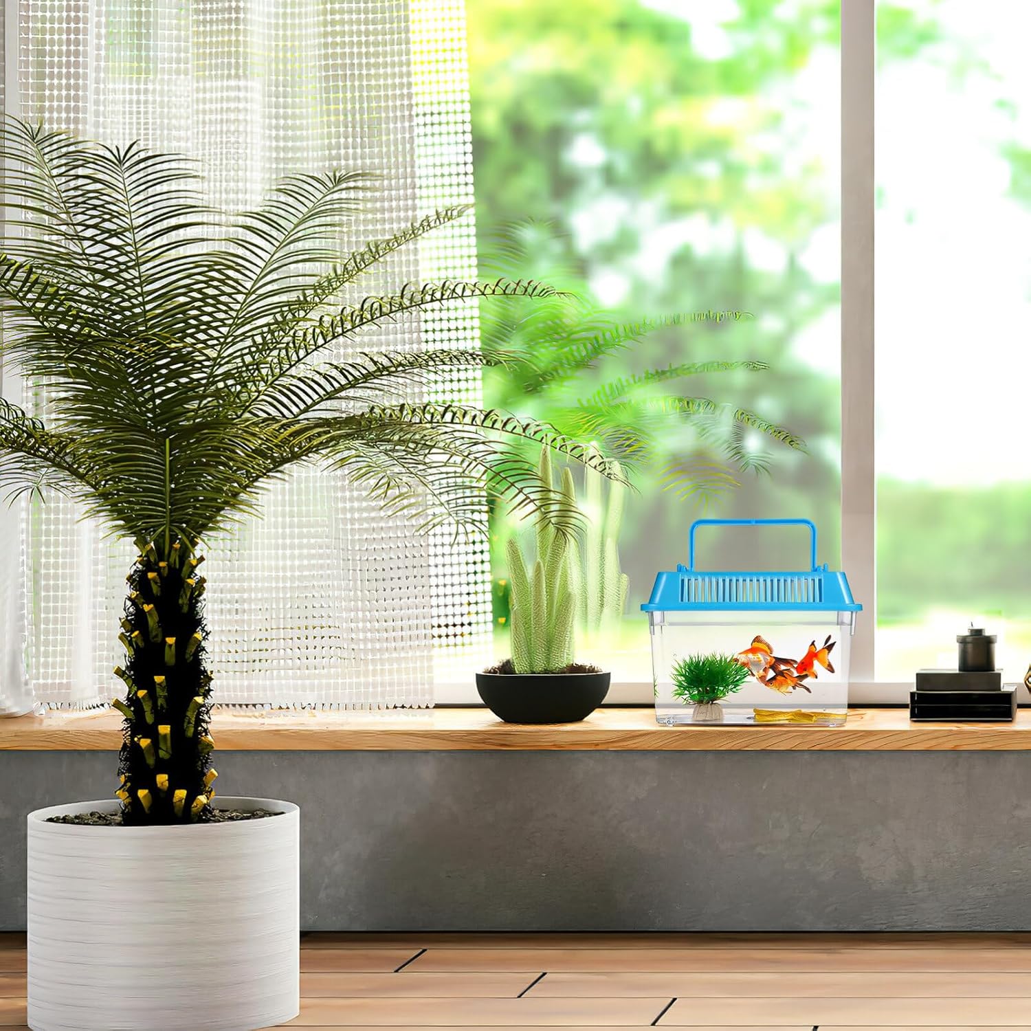 Balacoo Hermit Crab Cage: 12pcs Travel Fish Tank Reptile Feeding Tank Travel Terrarium Carrier Tortoise Tank Breeding Case with Lid and Handle