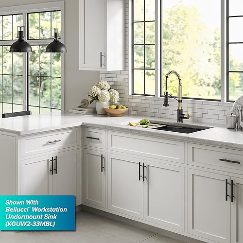 Miniatura 101 de Kraus KPF-1610SFSCH Bolden - Grifo de cocina comercial de 18 pulgadas con cabezal de pulverización extensible de doble función, acabado all-Brite